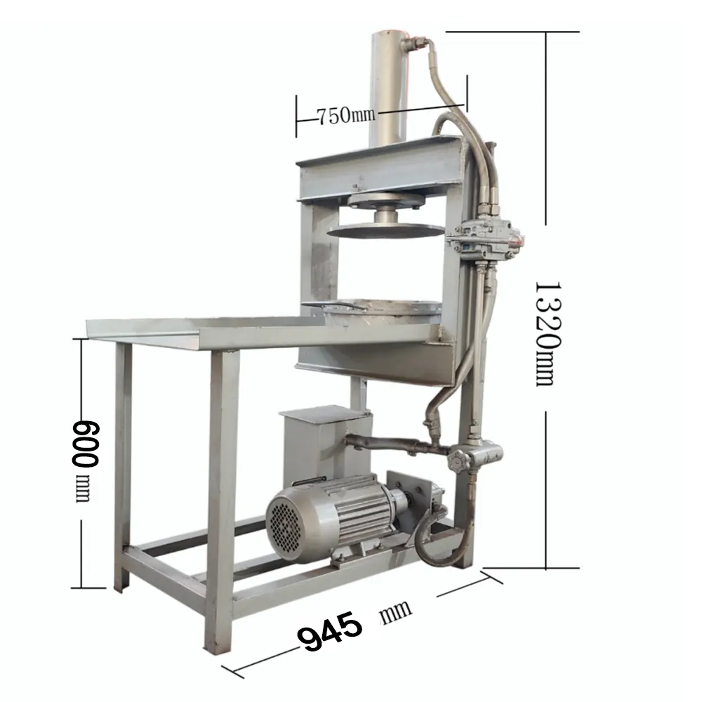 Oilseed cake forming and wrapping machine