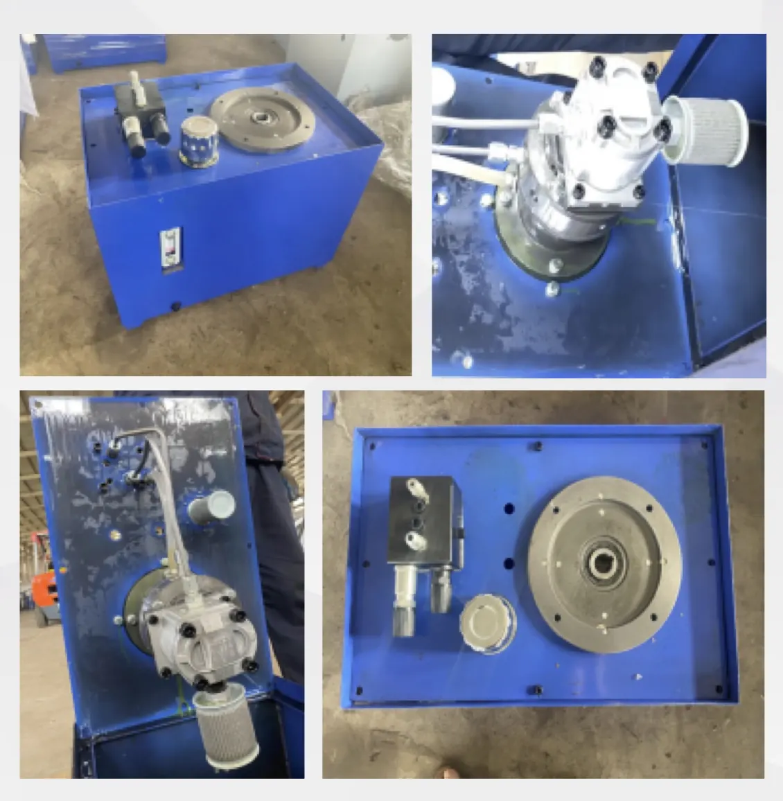 Hydraulic oil press pump station and component assembly