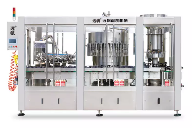 葡萄酒冲瓶灌装打塞联体机